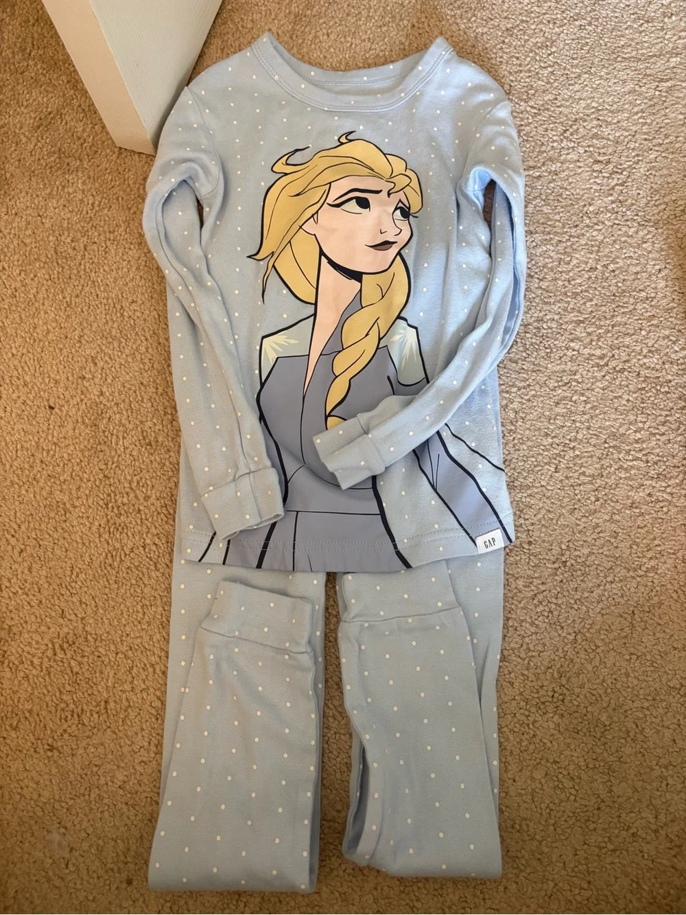 GAP Kids Light Blue Elsa Polka Dot Pajama Set